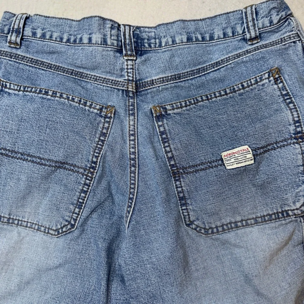 Aeropostale‎ Mens Carpenter Shorts Light Wash Blue Denim Utility Size 30 W31 L10
